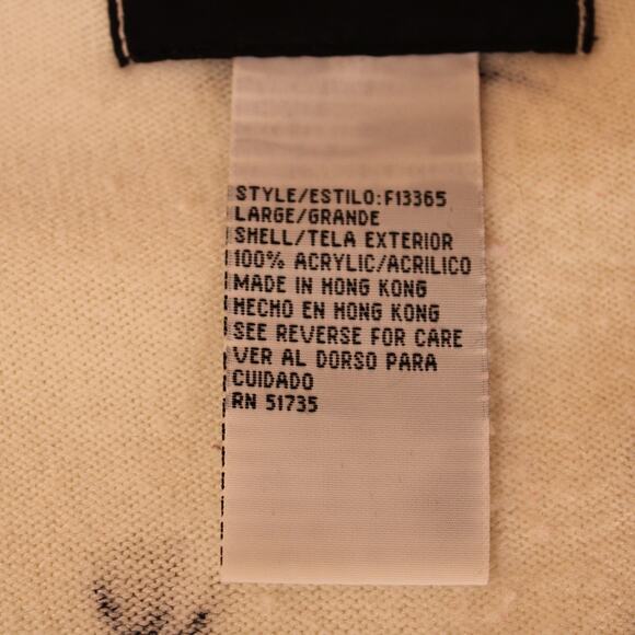 VTG Sag Harbor Floral Print Short Sleeve Sweater Size Large Cream Black - Picture 7 of 9